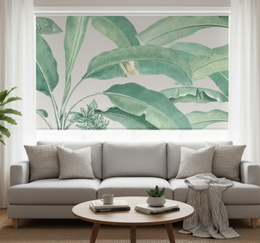 Store enrouleur salon arbres tropicaux nordiques - TenStickers