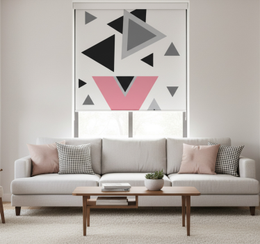 Store enrouleur salon art abstrait triangles - TenStickers