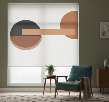 Store enrouleur salon art géométrique contrasté - TenStickers