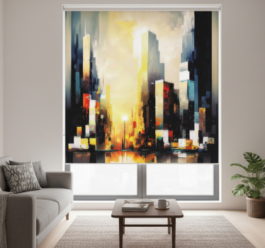 Store enrouleur salon art urbain abstrait moderne - TenStickers