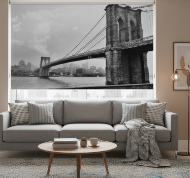 Store enrouleur salon avec murale pont de new york - TenStickers