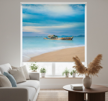 Store enrouleur salon bateau sur la plage - TenStickers