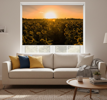 Store enrouleur salon champ de tournesols au lever du soleil - TenStickers