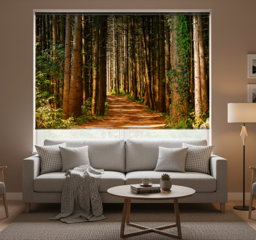 Store enrouleur salon chemin forestier en 3d - TenStickers