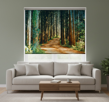 Store enrouleur salon chemin naturel arbre portail - TenStickers