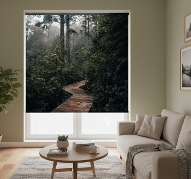 Store enrouleur salon chemin naturel en forêt - TenStickers