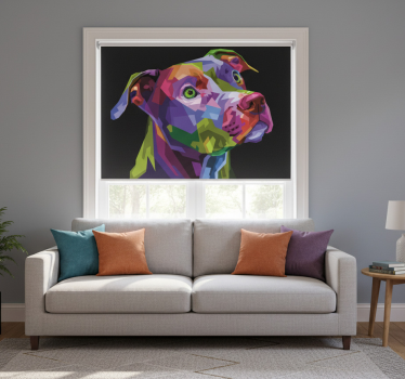 Store enrouleur salon chiens pitbull multicolore - TenStickers