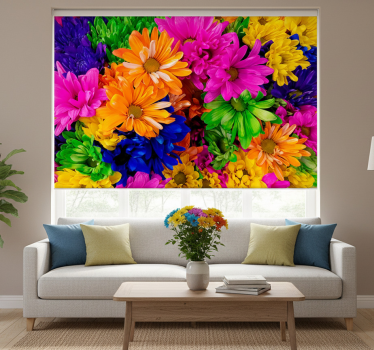 Store enrouleur salon chrysanthème coloré - TenStickers