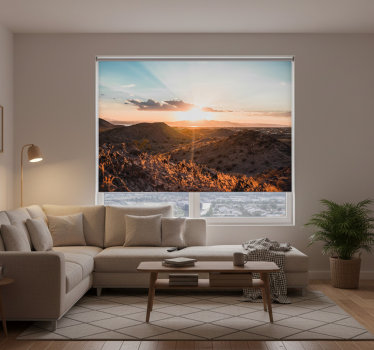 Store enrouleur salon coucher de soleil désert - TenStickers