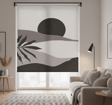 Store enrouleur salon coucher de soleil noir et blanc - TenStickers