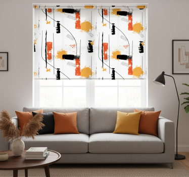 Store enrouleur salon design abstrait linéaire - TenStickers