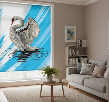 Store enrouleur salon dessin de cygne - TenStickers