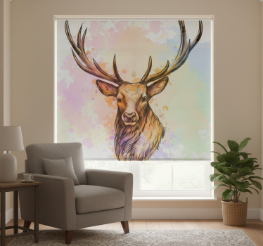 Store enrouleur salon éclaboussure de peinture stag - TenStickers