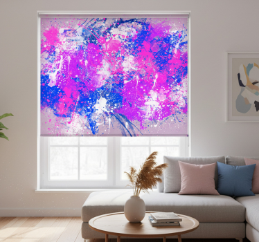Store enrouleur salon éclaboussures d'art abstrait - TenStickers
