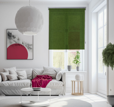 Store enrouleur salon effet texture tissu vert - TenStickers