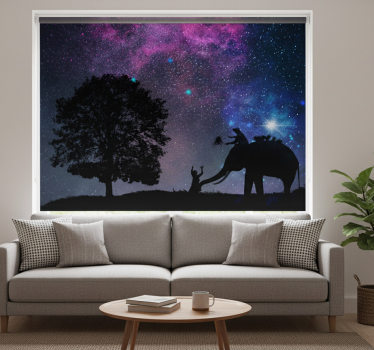 Store enrouleur salon éléphant étoilé - TenStickers