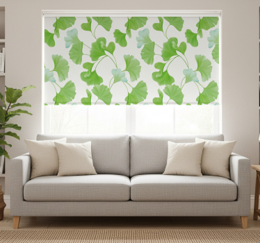 Store enrouleur salon feuilles de ginkgo vertes - TenStickers