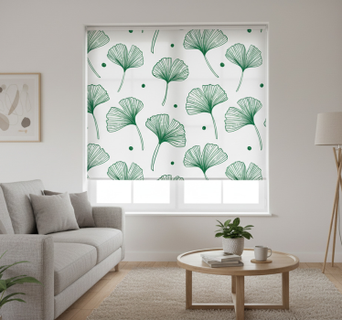 Store enrouleur salon feuilles vertes de ginkgo - TenStickers