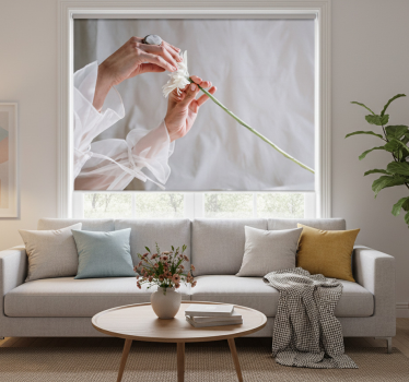 Store enrouleur salon fleur artistique - TenStickers