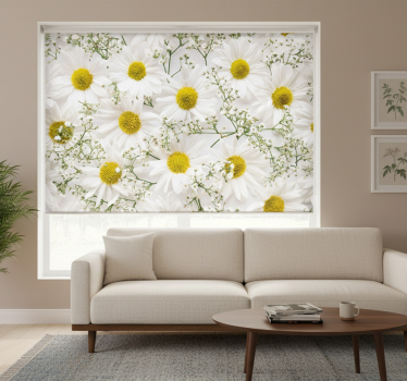 Store enrouleur salon fleur marguerite - TenStickers