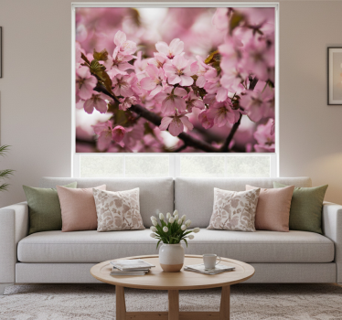 Store enrouleur salon fleurs de cerisier rose - TenStickers
