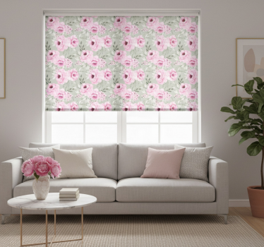 Store enrouleur salon fleurs de pivoine pastel - TenStickers