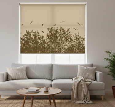 Store enrouleur salon fleurs de printemps et oiseaux - TenStickers