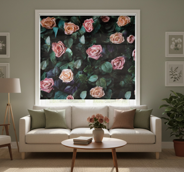 Store enrouleur salon fleurs de rose rouge - TenStickers