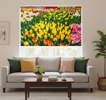 Store enrouleur salon fleurs de tulipes - TenStickers