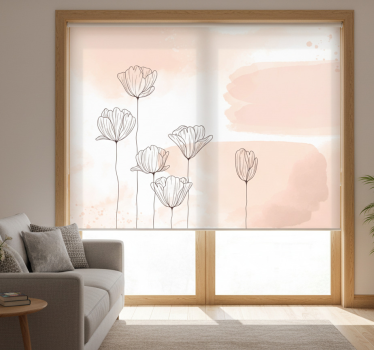 Store enrouleur salon fleurs en ligne - TenStickers
