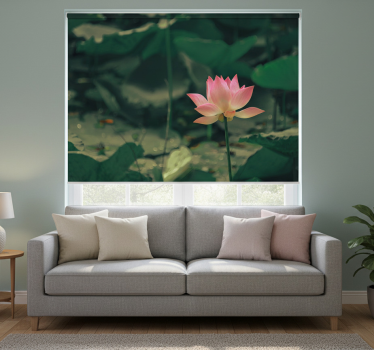 Store enrouleur salon fleurs roses - TenStickers