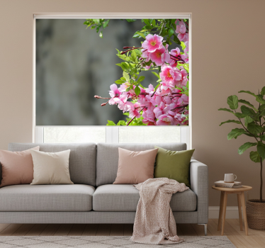 Store enrouleur salon fleurs roses 3d - TenStickers
