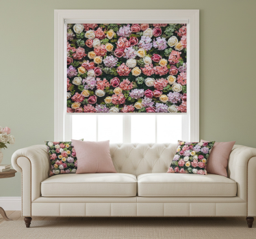 Store enrouleur salon fleurs style vintage - TenStickers