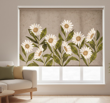 Store enrouleur salon fleurs vintage - TenStickers