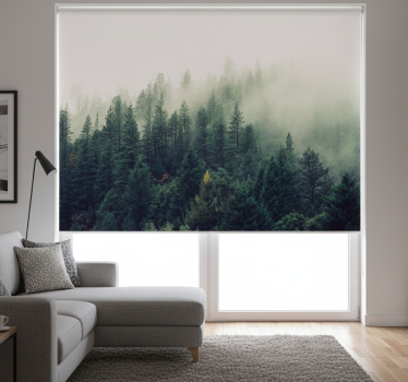 Store enrouleur salon forêt brumeuse - TenStickers