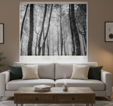 Store enrouleur salon forêt brumeuse vue du ciel - TenStickers