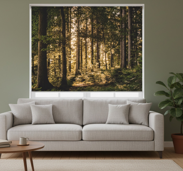 Store enrouleur salon forêt de midi nature - TenStickers