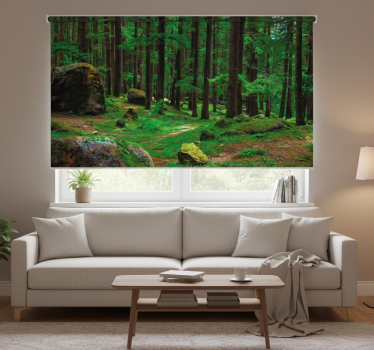 Store enrouleur salon forêt verte avec arbres - TenStickers