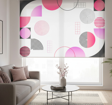 Store enrouleur salon fresque murale cercles colorés - TenStickers