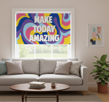 Store enrouleur salon illustration artistique colorée - TenStickers