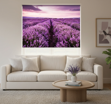 Store enrouleur salon image violette avec fleurs - TenStickers