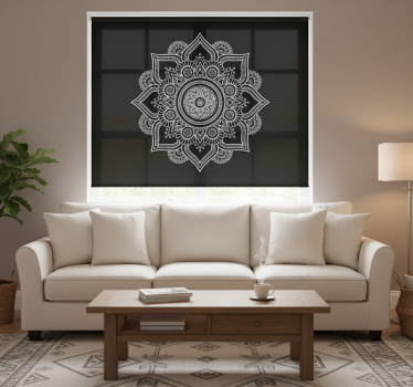 Store enrouleur salon mandala noir et blanc - TenStickers