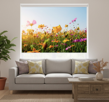 Store enrouleur salon mélange de fleurs variées - TenStickers