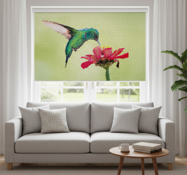 Store enrouleur salon mosaïque d'oiseaux colorés - TenStickers