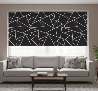 Store enrouleur salon mosaïque noire et blanche - TenStickers