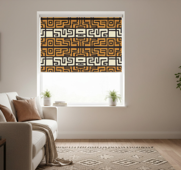 Store enrouleur salon motif abstrait marron africain - TenStickers