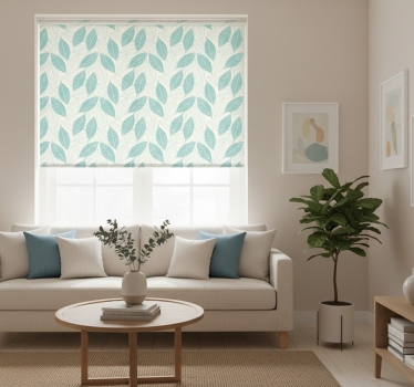 Store enrouleur salon motif artistique feuilles abstraites - TenStickers