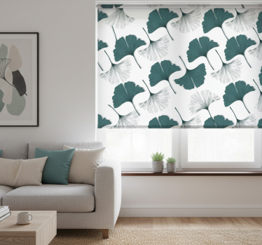 Store enrouleur salon motif feuilles de ginkgo - TenStickers