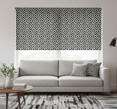 Store enrouleur salon motif géométrique noir et blanc - TenStickers