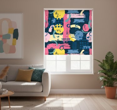 Store enrouleur salon motifs abstraits colorés - TenStickers
